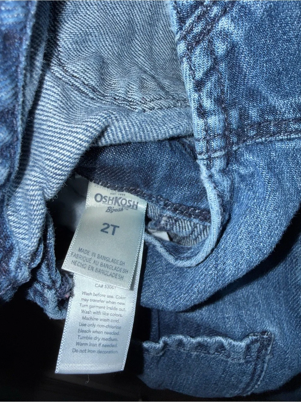 OshKosh B'gosh Dark Blue Denim Kids Overalls with Star Details